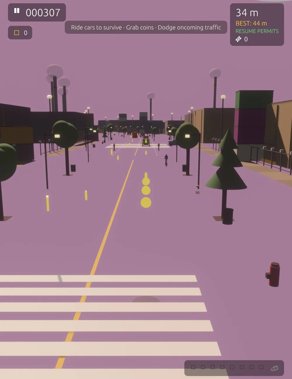 Real iPad capture in portrait orientation with the runner mid-road.