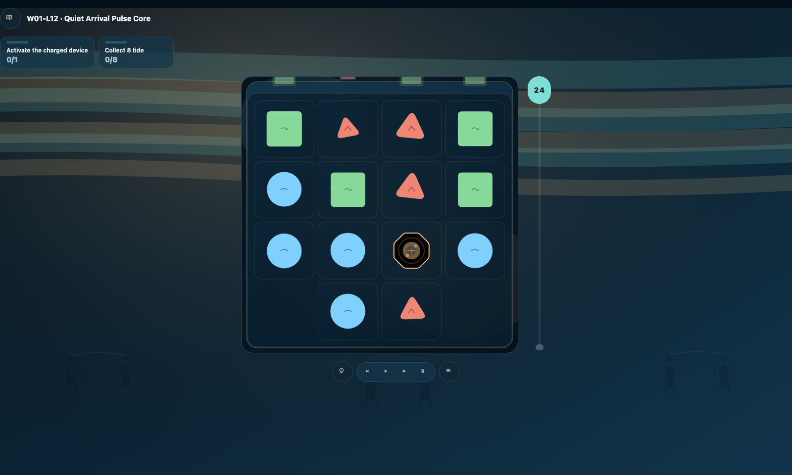 Wide early-game Shapes board with clear objectives and no tutorial overlay.