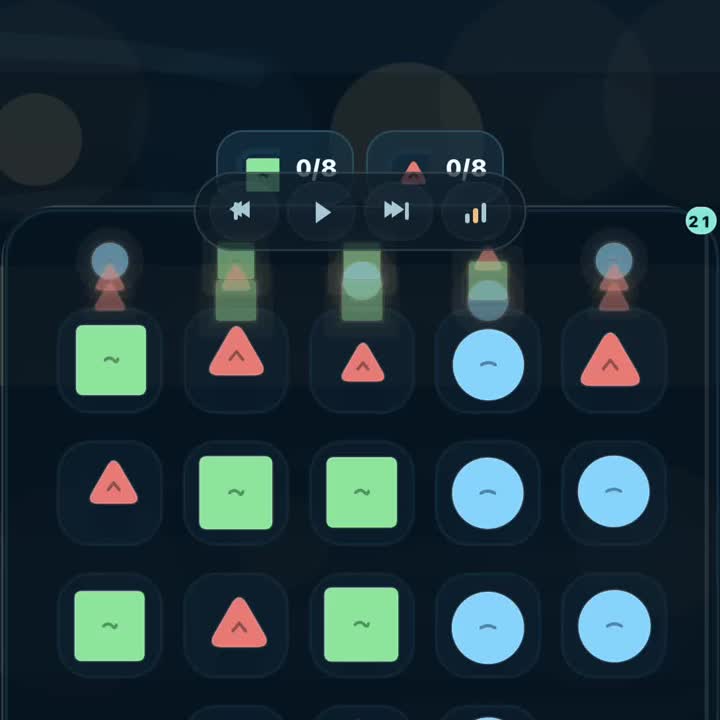 Live Shapes warm-up board loop showing an early turn on the real board.